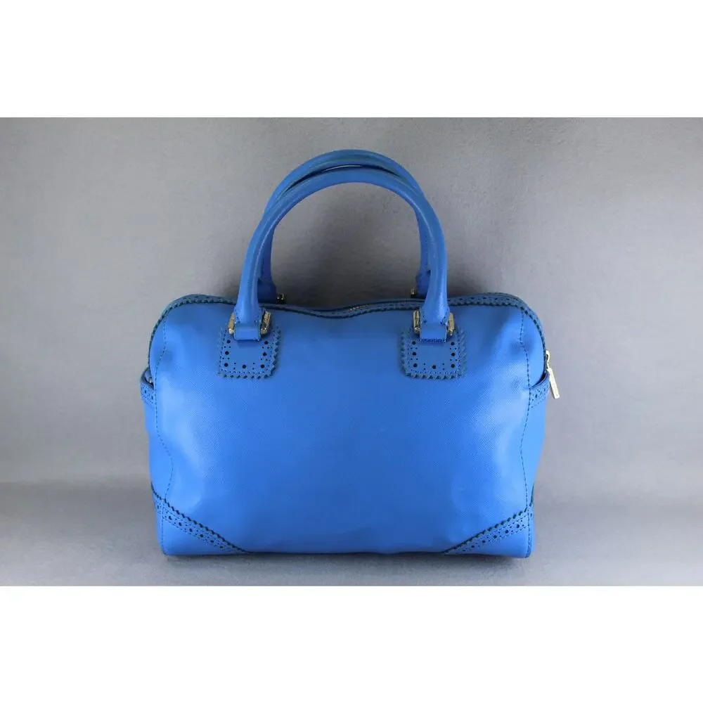 Tory Burch 2 Way Mini Boston Blue Leather Robinson Satchel Handbag